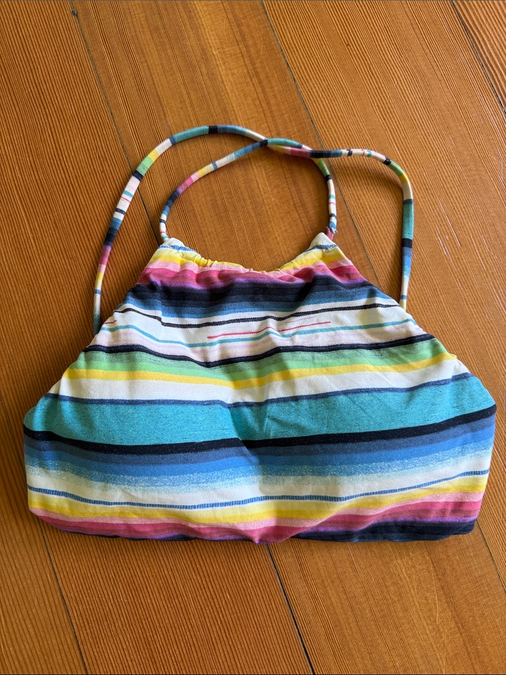 Billabong Women’s Reversible Rainbow Striped Halter Bikini Top Size S